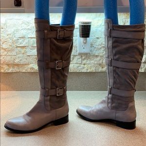 Cole Haan Avalon Tall Riding Boots Grey Leather  (Nike) Sz 10